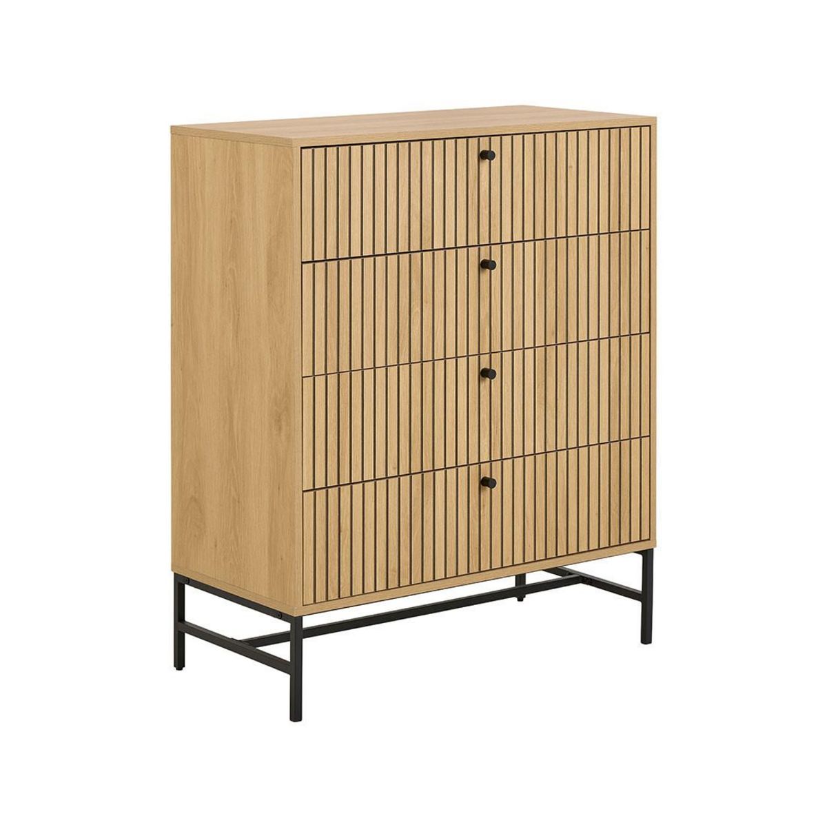 LISA DESIGN Marc - commode 4 tiroirs - effet bois - pieds en métal