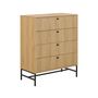 Voir la diapositive 2 : LISA DESIGN Marc - commode 4 tiroirs - effet bois - pieds en métal