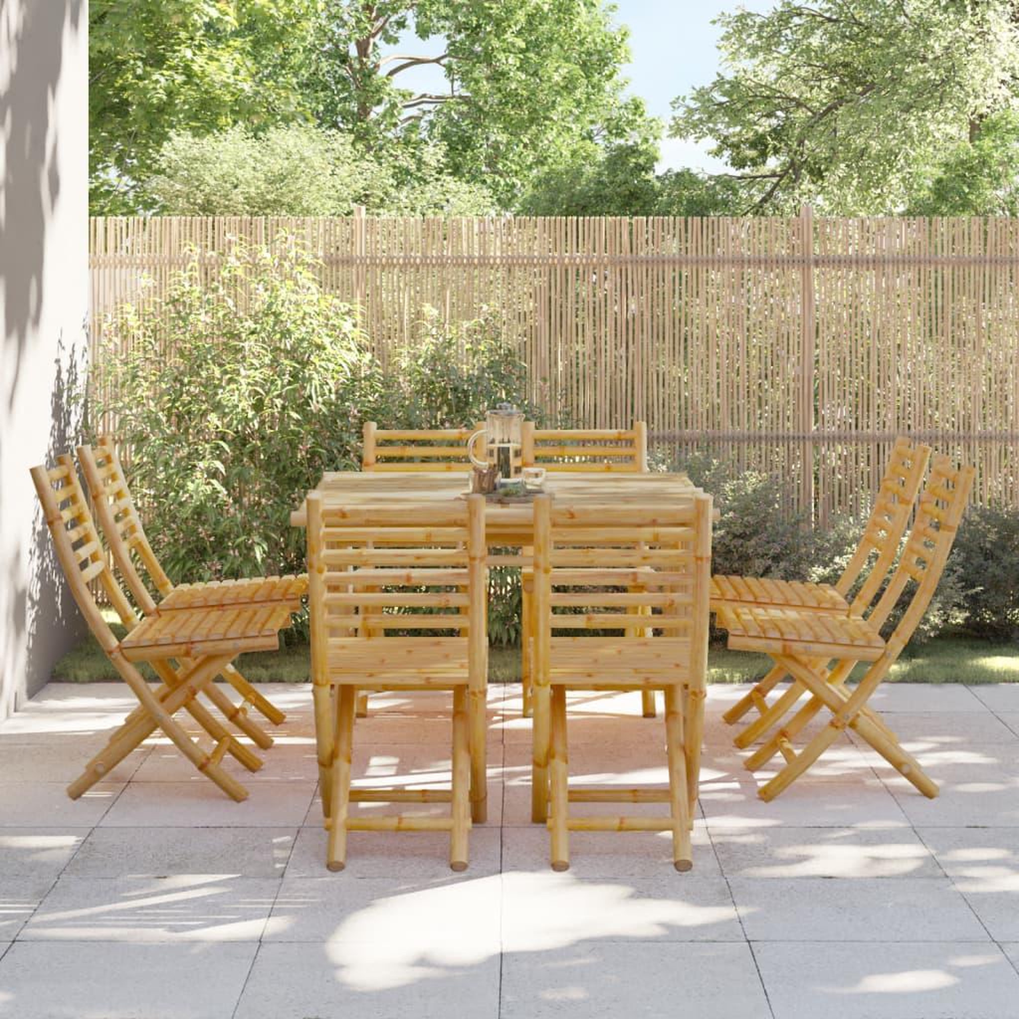 VIDAXL Chaises pliables de jardin lot de 8 43x54x88 cm bambou