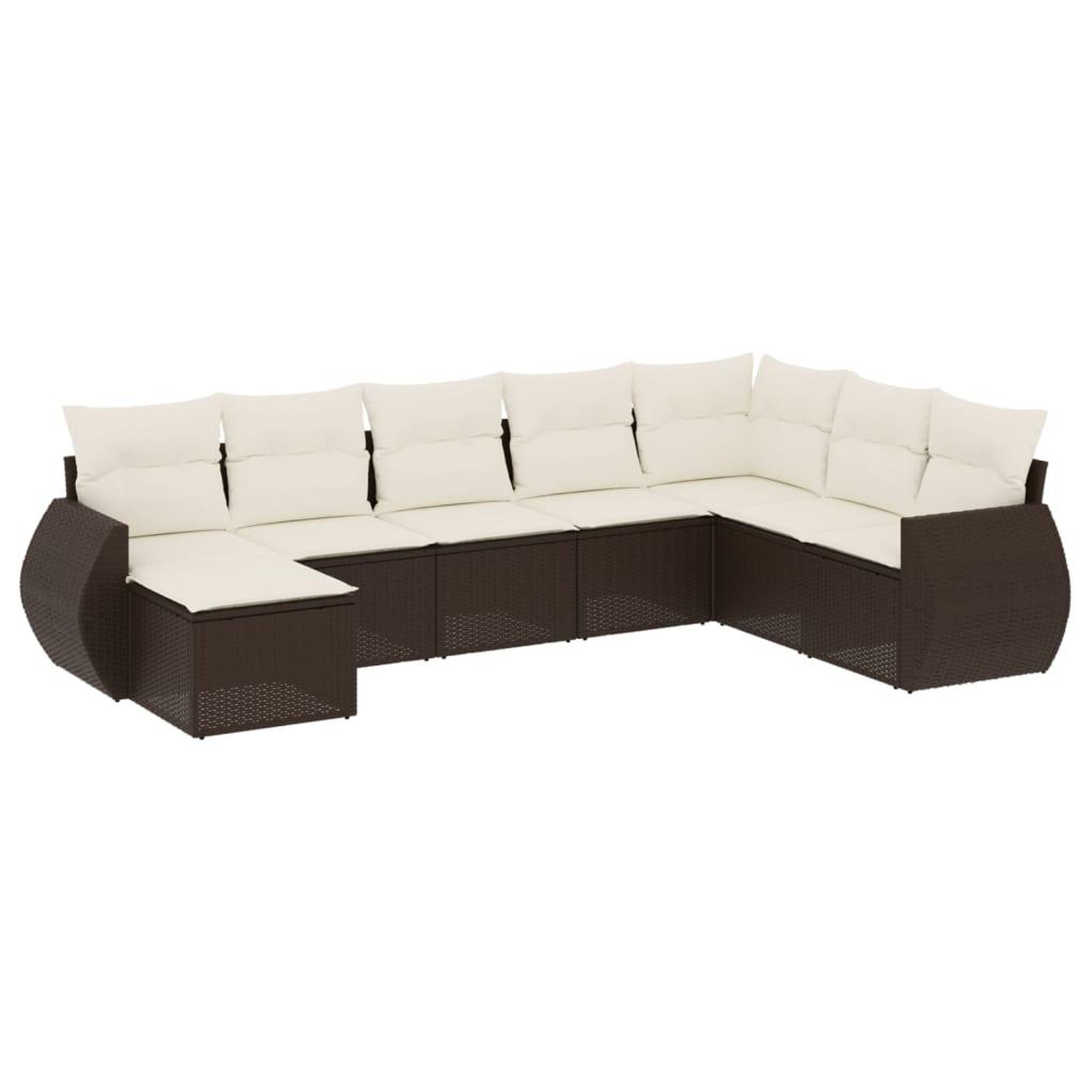 Voir la diapositive 2 : VIDAXL Salon de jardin 8 pcs avec coussins marron resine tressee