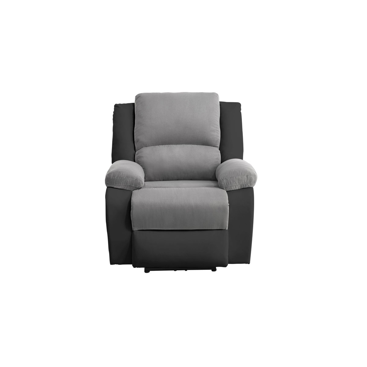 Fauteuil relax électrique tissu pu  et microfibre coloris gris/noir  HELENA