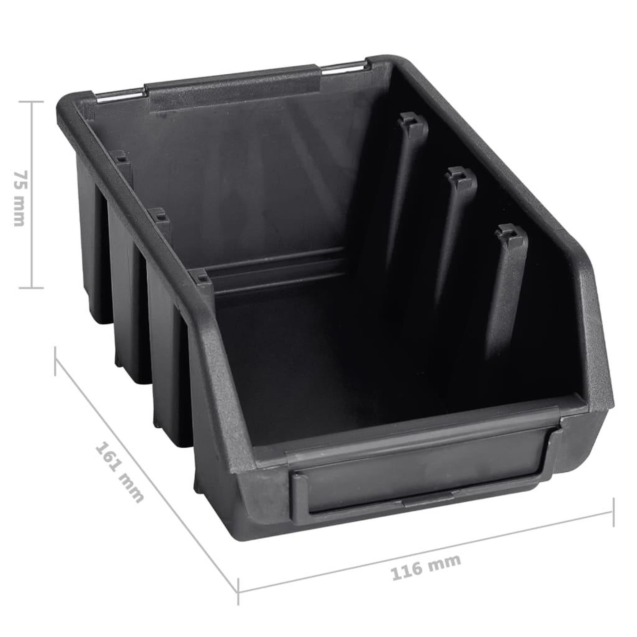 Voir la diapositive 6 : VIDAXL Kit de bacs de stockage et panneaux muraux 96 pcs Rouge et noir