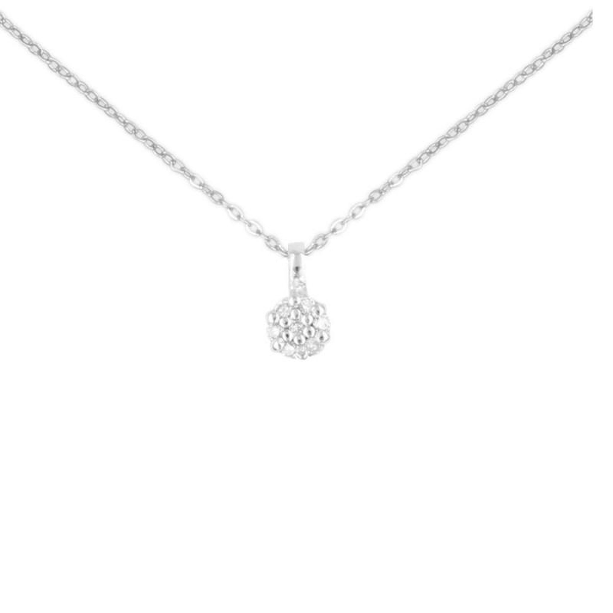 Voir la diapositive 1 : L'ATELIER D'AZUR Collier - Pendentif Or Blanc Pavé Diamants -- Chaine Argentée - Femme