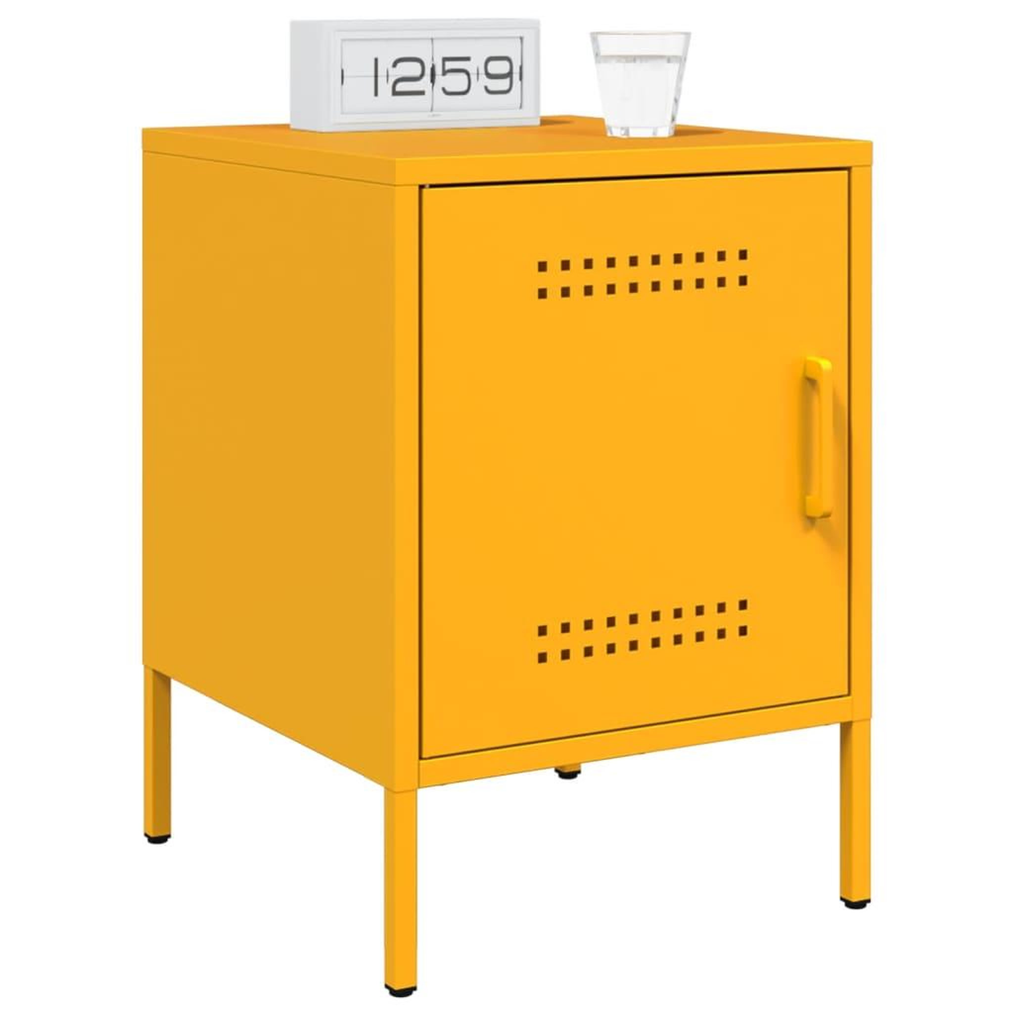 Voir la diapositive 3 : VIDAXL Tables de chevet 2 pcs jaune moutarde 36x39x50,5 cm acier