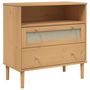 Voir la diapositive 2 : VIDAXL Buffet SENJA aspect rotin marron 80x40x80 cm bois massif de pin