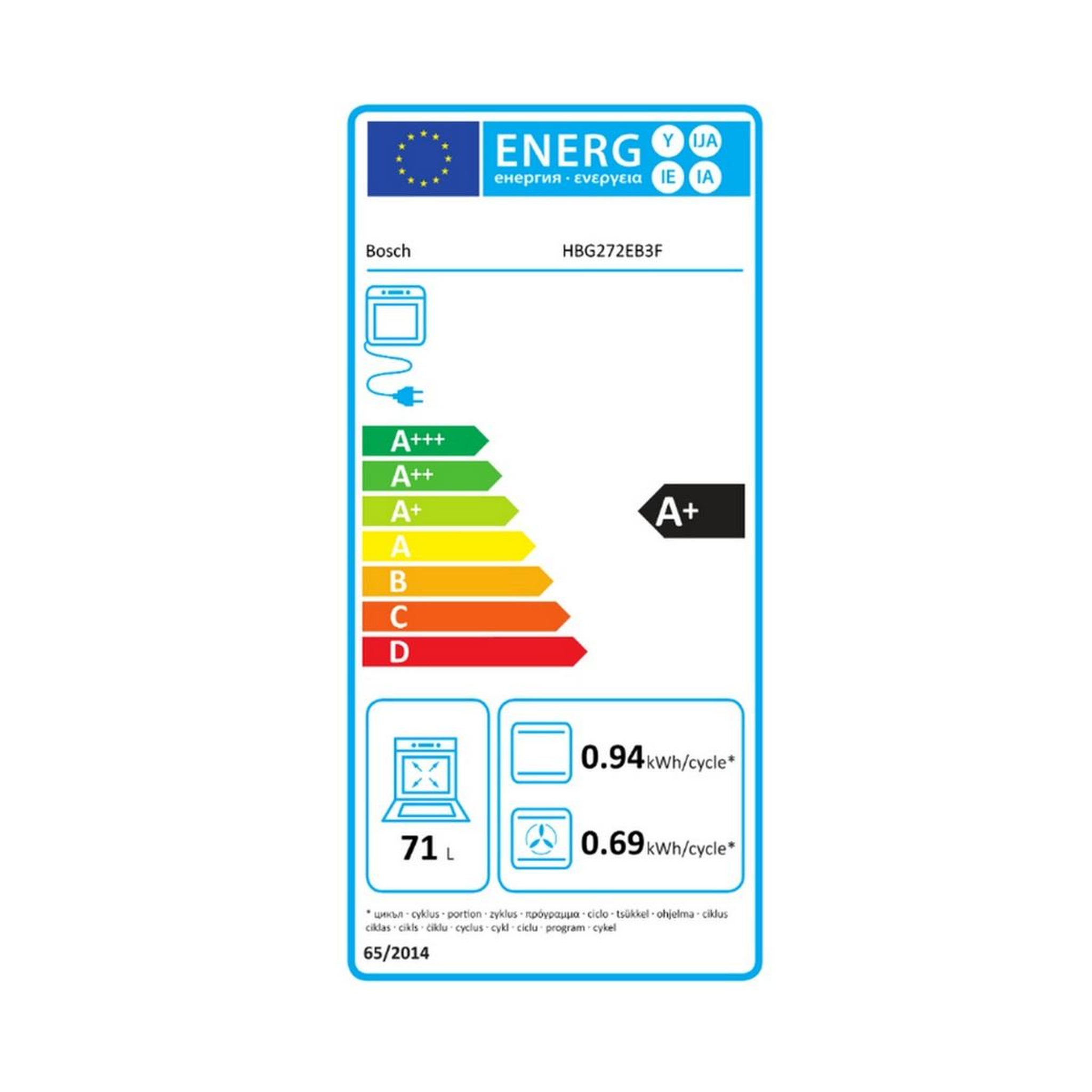 Voir la diapositive 2 : BOSCH Four intégrable multifonction 71l 60cm pyrolyse - hbg272eb3f