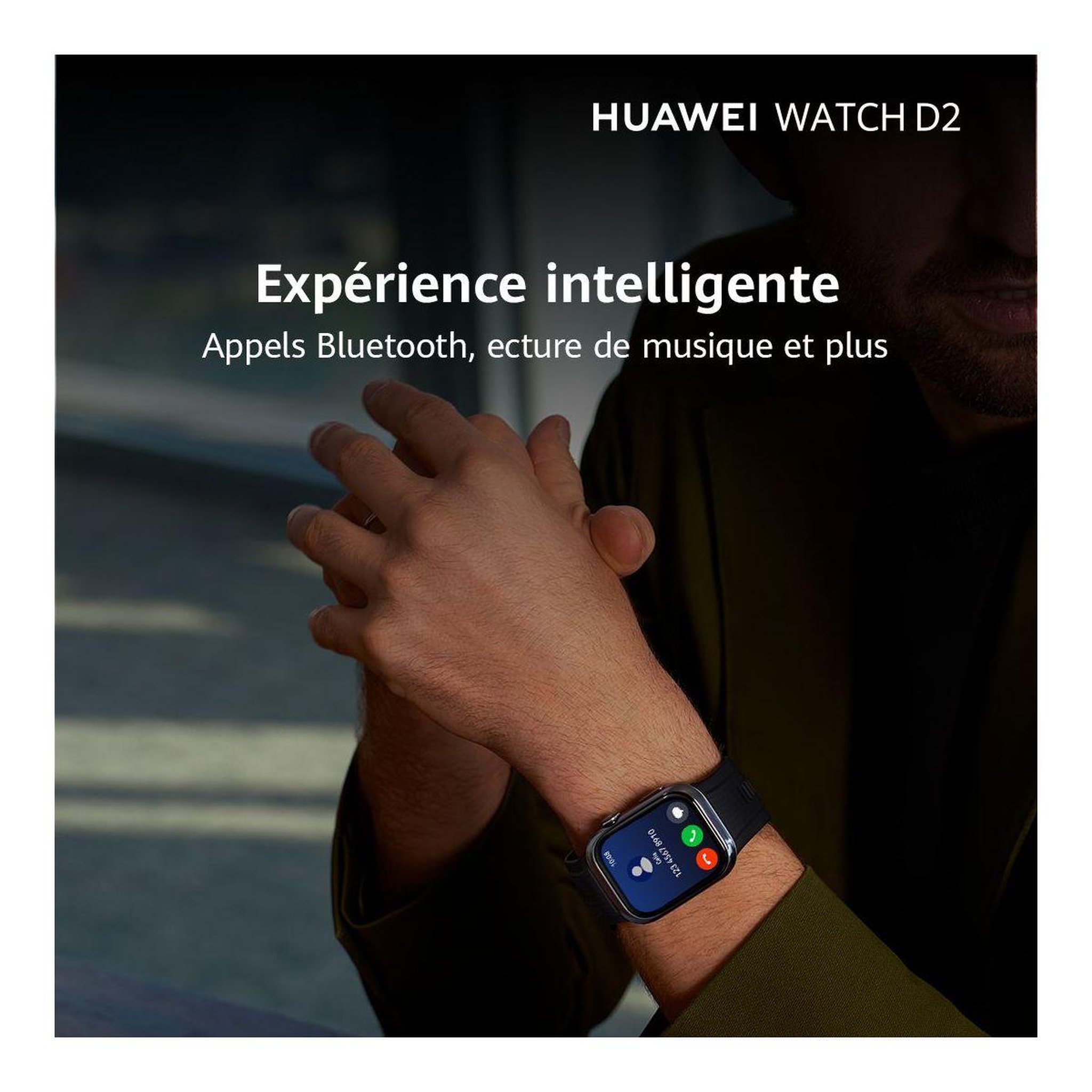 Voir la diapositive 4 : HUAWEI Montre connectée Watch D2 Cuir Blanc