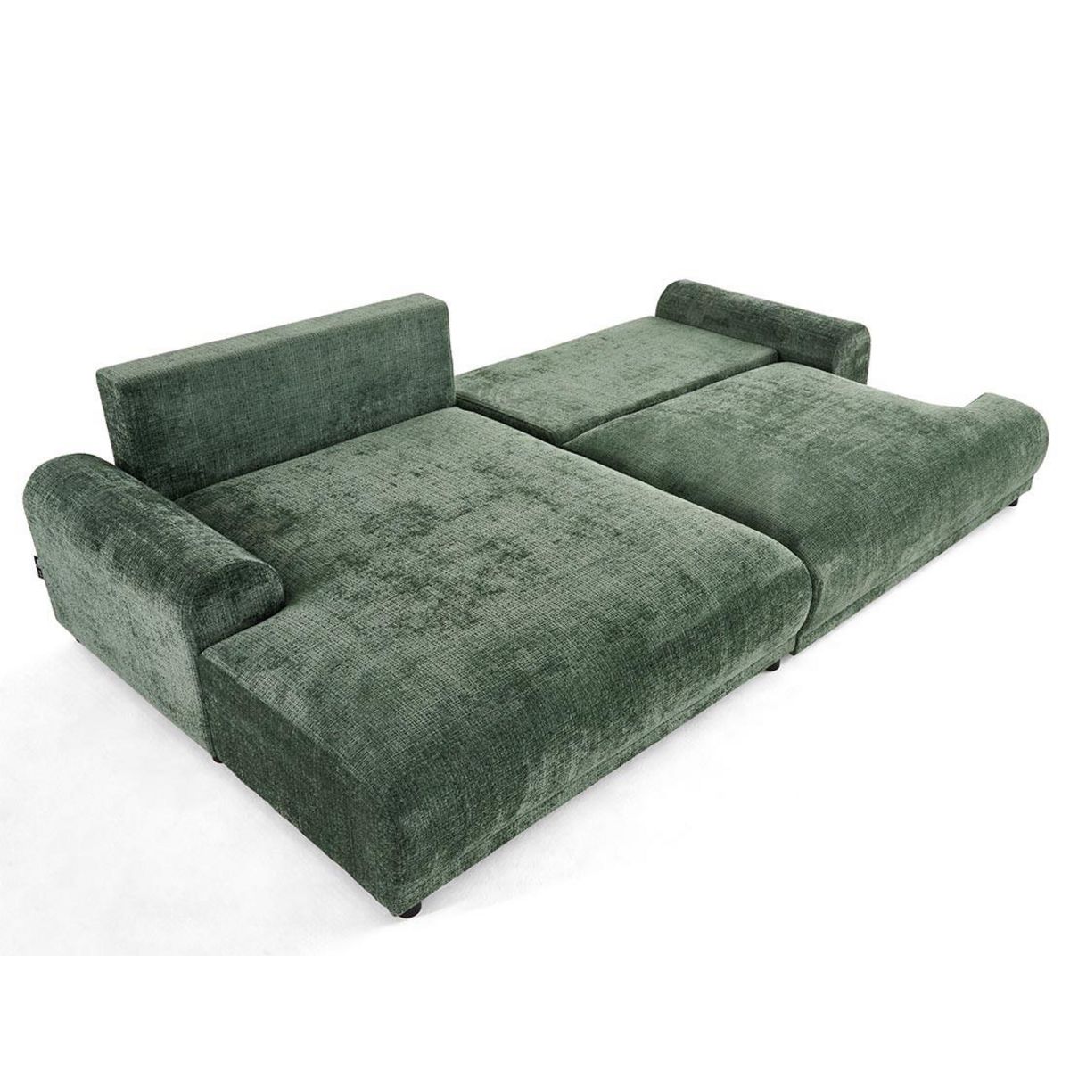 LISA DESIGN Nelly - canapé d'angle gauche 4 places convertible avec coffre en velours texturé