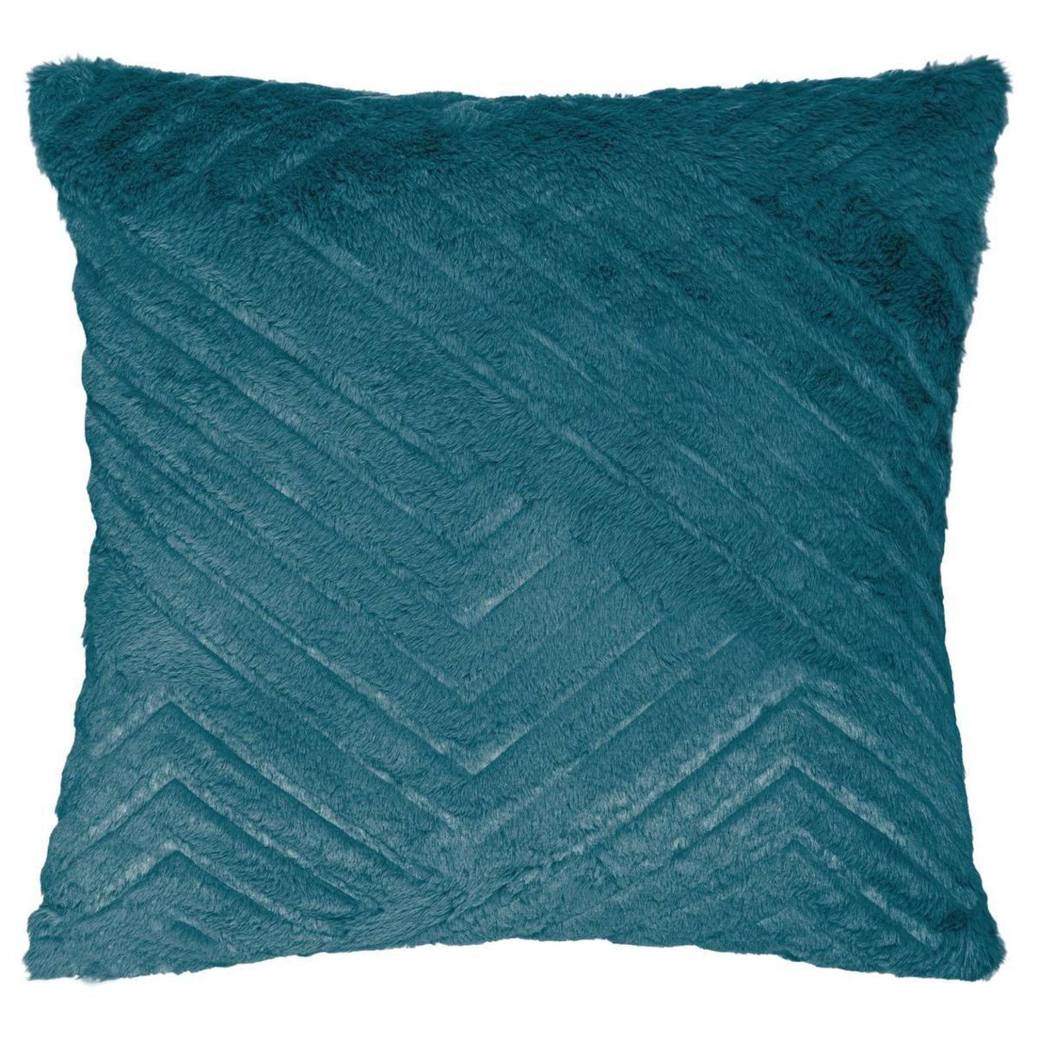 ATMOSPHERA Coussin déco 3d à motifs  four geo  45x45cm bleu