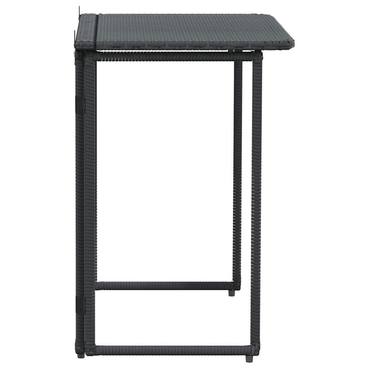 VIDAXL Table de jardin pliante noir 90 x 51 x 75 cm polyrotin