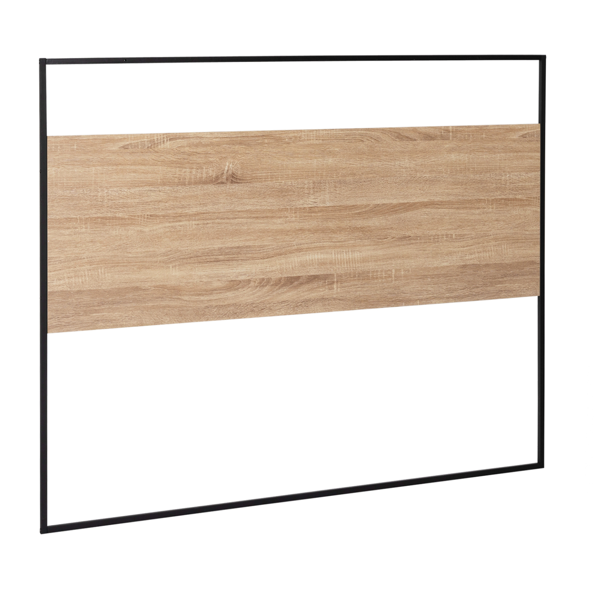 ID MARKET Tête de lit avec fixations murales detroit 145 cm bois et métal noir design industriel