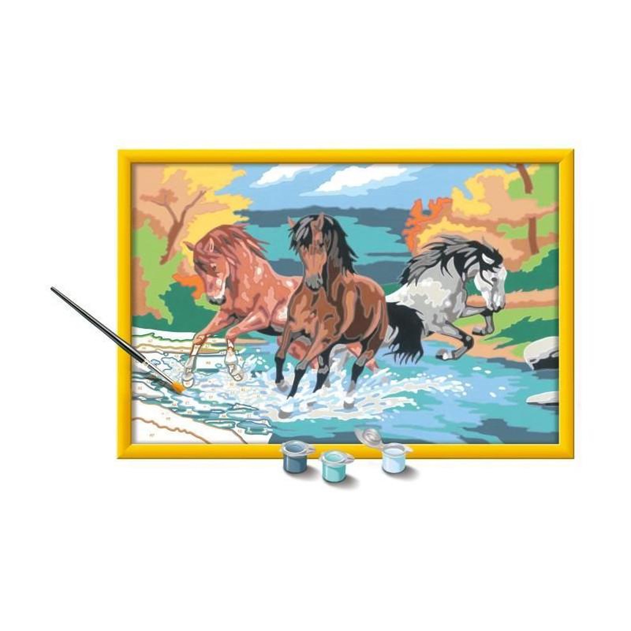 Voir la diapositive 2 : RAVENSBURGER CreArt Kids 31x21cm Horde de chevaux, Kit de peinture par numéros Numéro d'Art, Des 9 ans, 25846, Ravensburger
