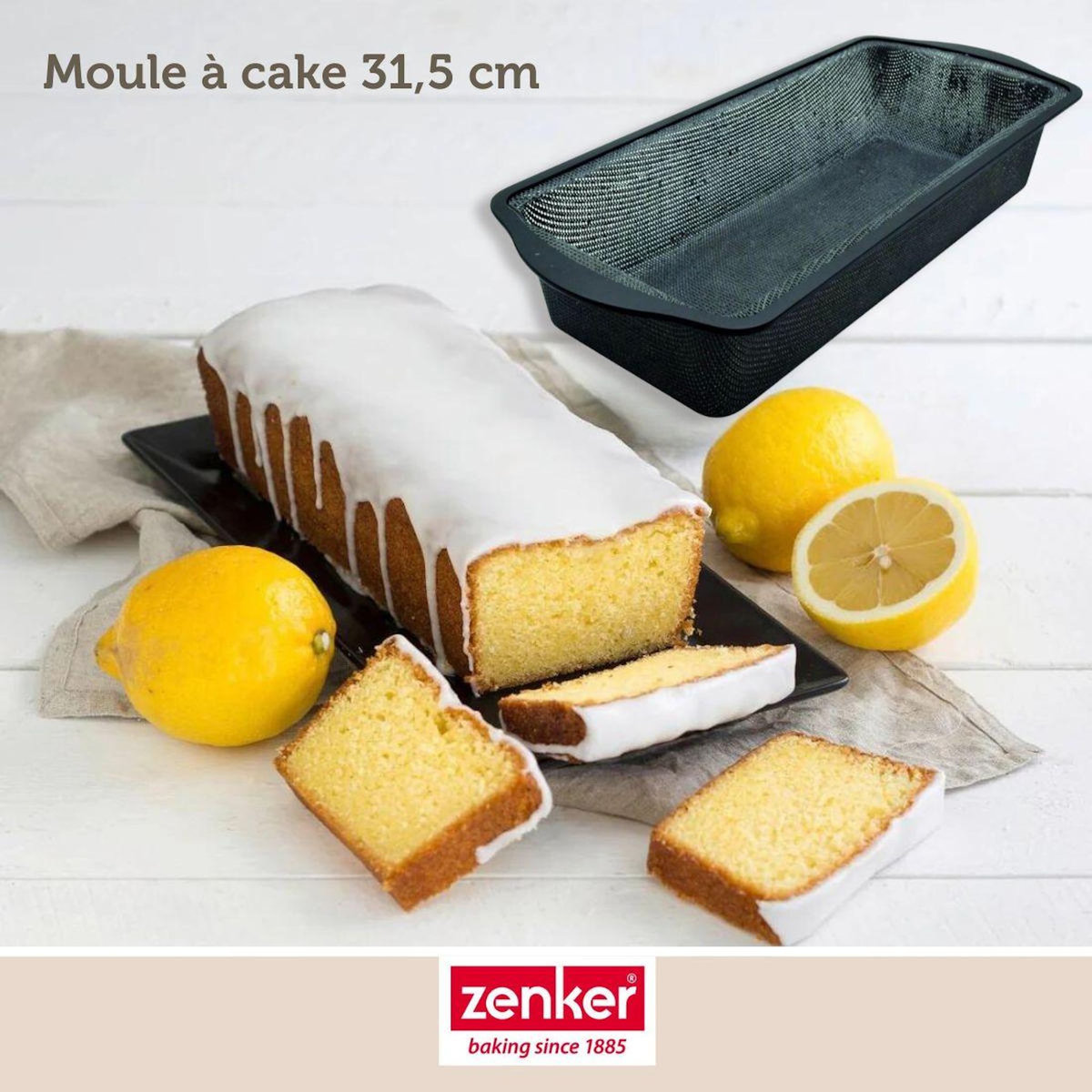 ZENKER Set pâtisserie avec moule à cake 31,5 cm, 2 bols à mixer, verre mesureur et spatule Zenker