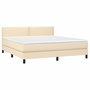 Voir la diapositive 3 : VIDAXL Sommier a lattes de lit avec matelas LED Creme 180x200 cm Tissu