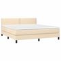 Voir la diapositive 3 : VIDAXL Sommier a lattes de lit avec matelas LED Creme 180x200 cm Tissu