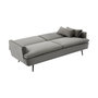 Voir la diapositive 6 : SWEEEK Canapé convertible. John. 2-3 places pieds métal et velours gris clair L 210 x P111 x H48cm