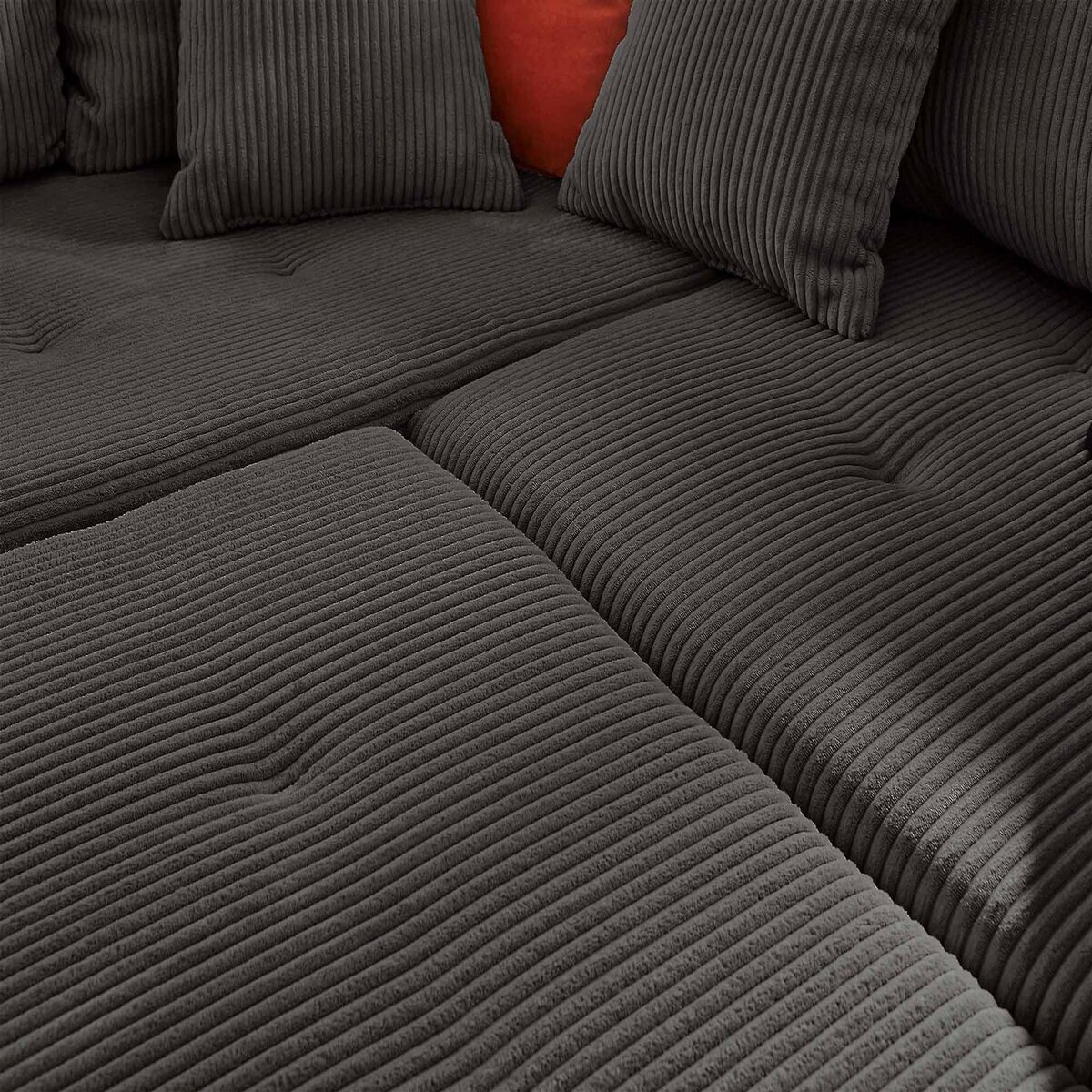 LISA DESIGN Rune - canapé d'angle gauche - 4 places - en velours côtelé