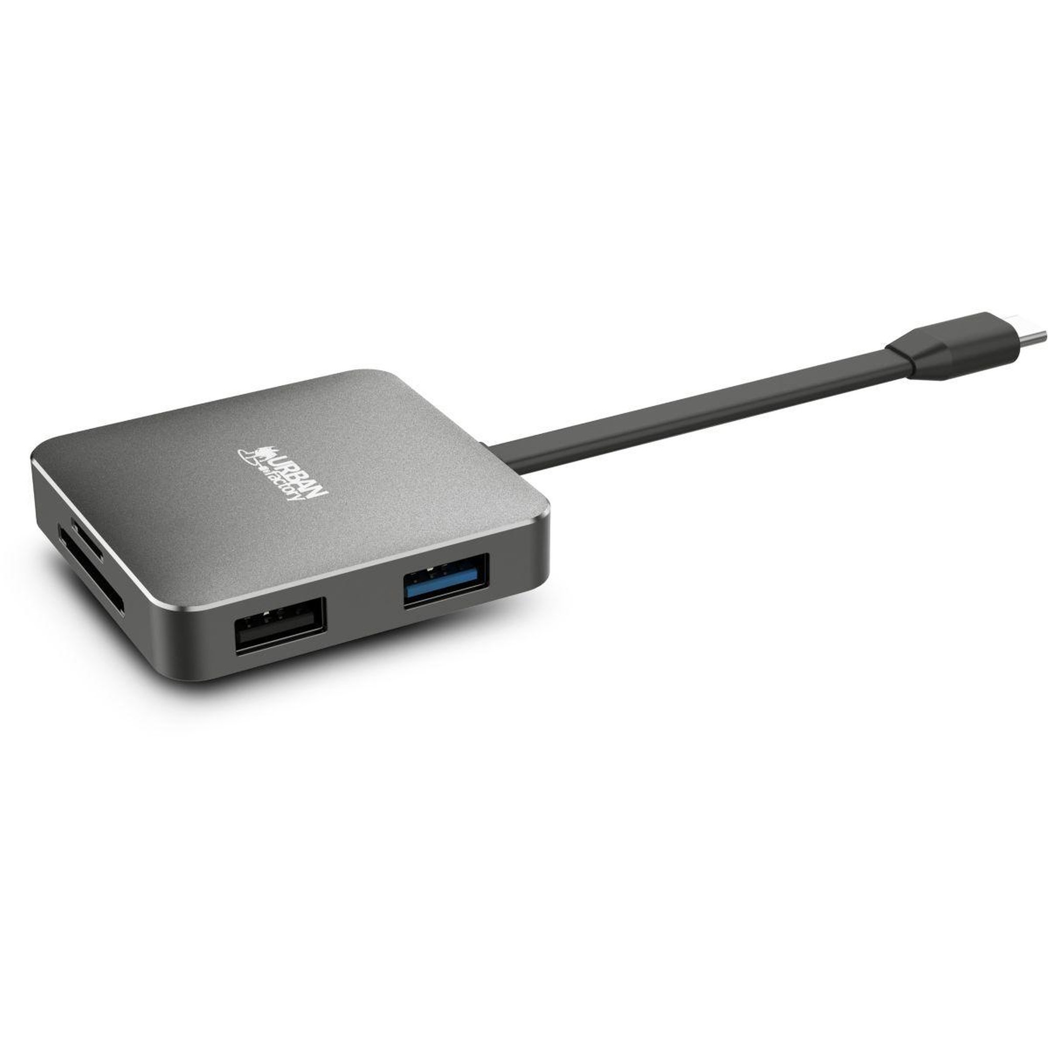 Voir la diapositive 3 : URBAN FACTORY Hub USB C USB-C / Multiports 5 en 1 / 100W