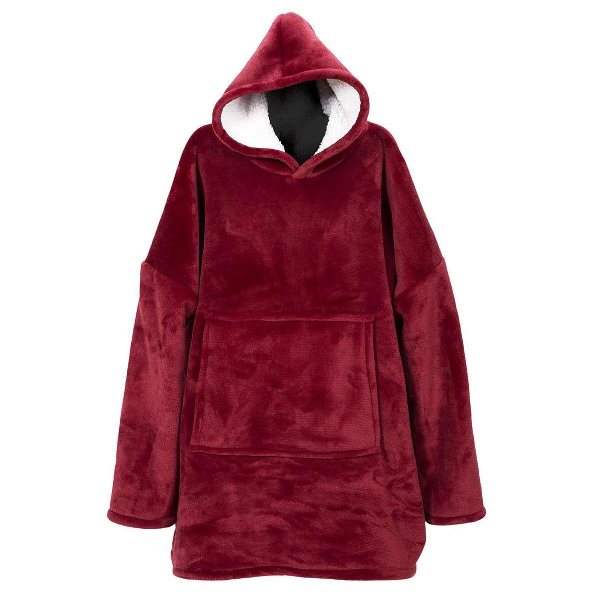 Voir la diapositive 2 : The Home Deco Factory Sweat à capuche  sherpa  85x118cm rouge