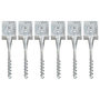 Voir la diapositive 1 : VIDAXL Piquets au sol 6 pcs Argente 14x14x58 cm Acier galvanise