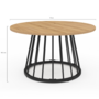 Voir la diapositive 4 : ID MARKET Table basse ronde YUNA 70 cm plateau bois et pied filaire en métal noir