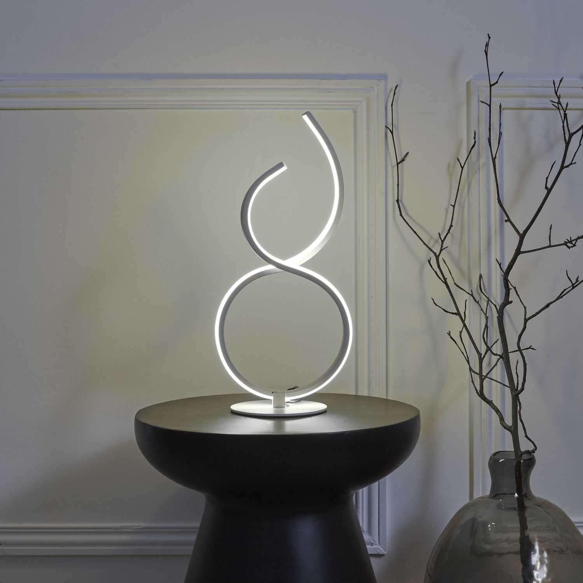 Voir la diapositive 2 : The Home Deco Factory Lampe led design à poser - hauteur 36 cm - blanc