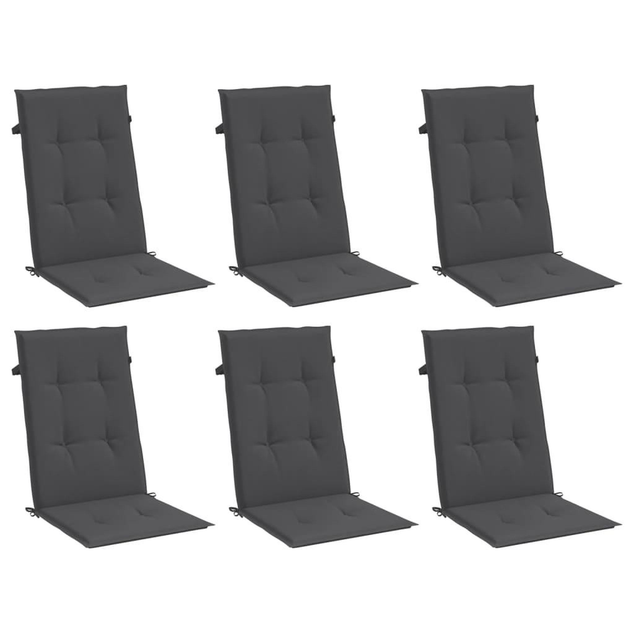 Voir la diapositive 3 : VIDAXL Coussins de chaise a dossier haut lot de 6 anthracite melange
