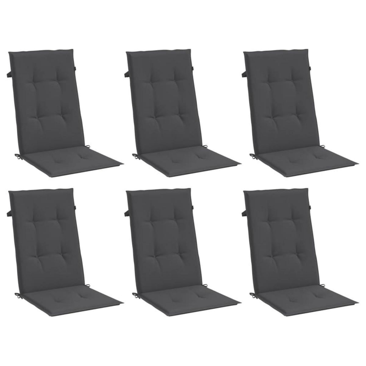 VIDAXL Coussins de chaise a dossier haut lot de 6 anthracite melange