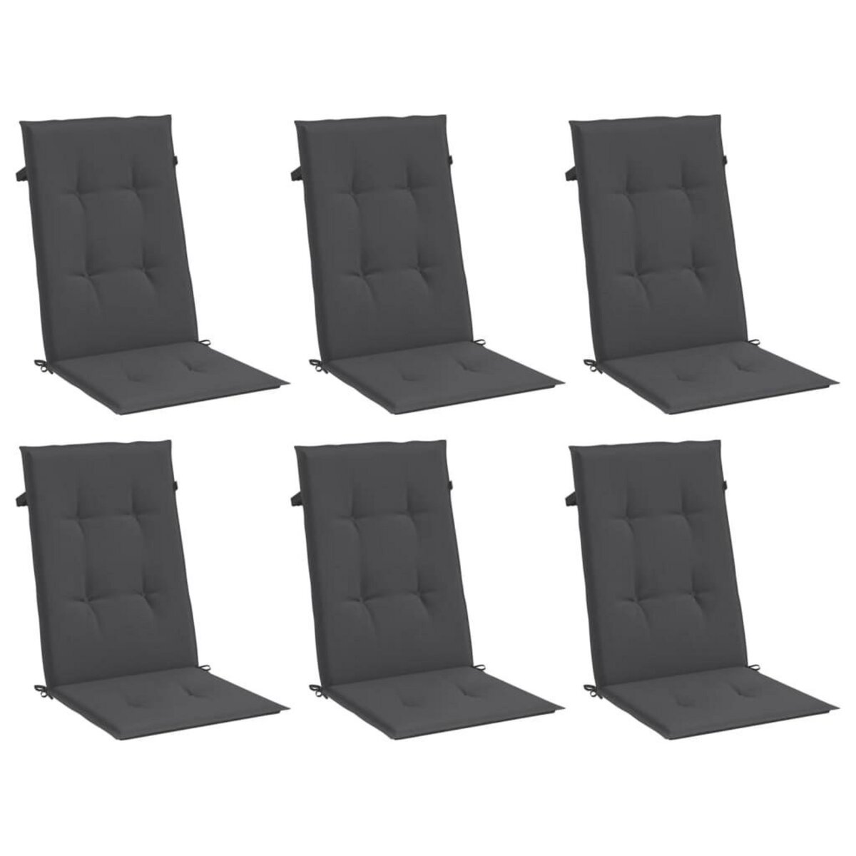 VIDAXL Coussins de chaise a dossier haut lot de 6 anthracite melange