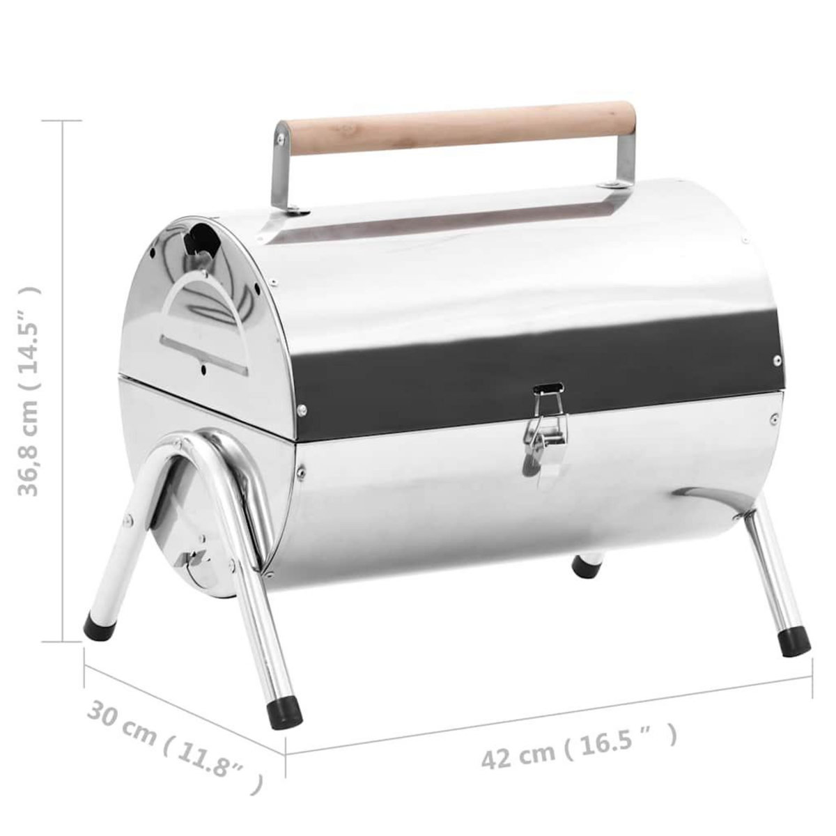 VIDAXL Barbecue au charbon portable Acier inoxydable Grilles doubles