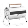 Voir la diapositive 6 : VIDAXL Barbecue au charbon portable Acier inoxydable Grilles doubles