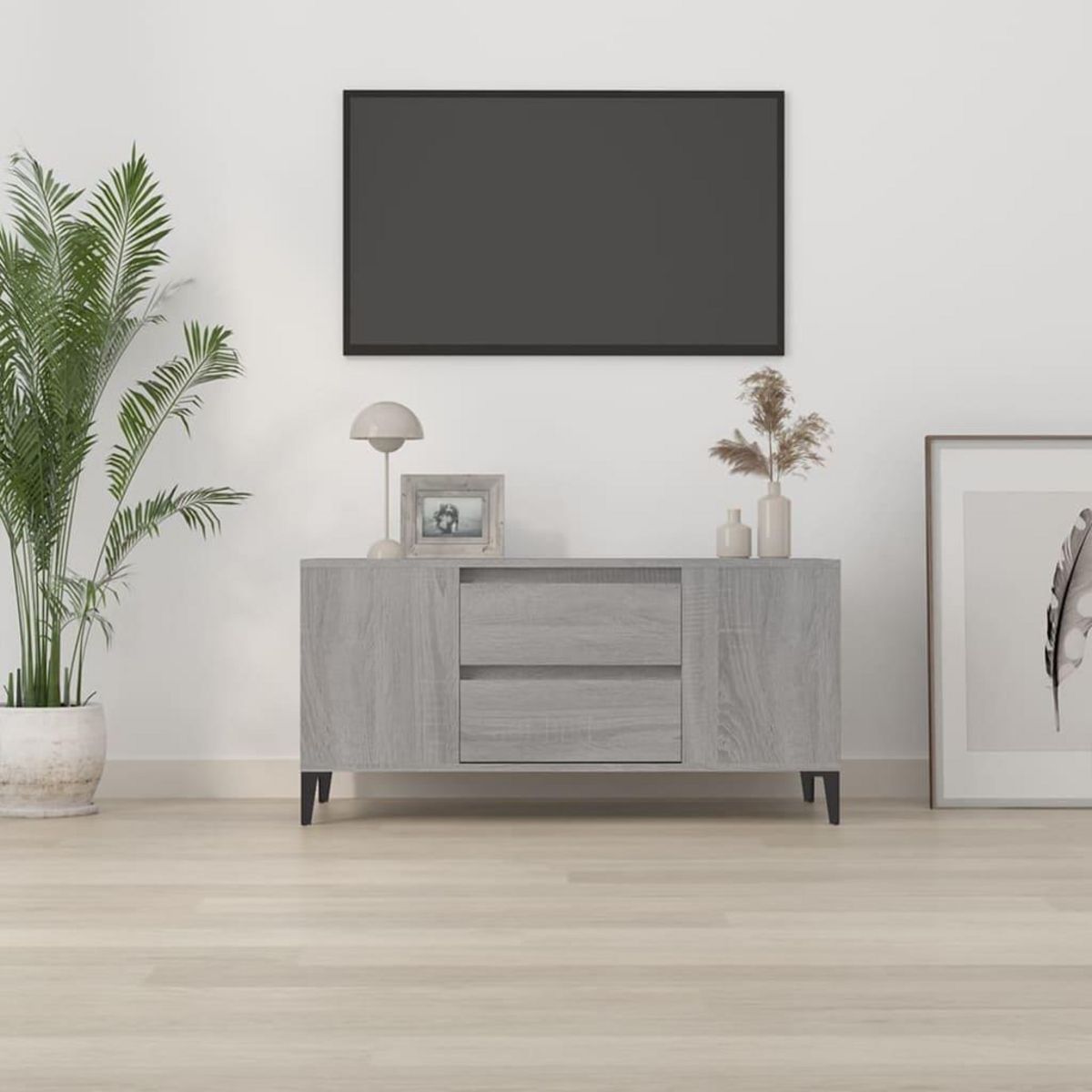 VIDAXL Meuble TV Sonoma gris 102x44,5x50 cm Bois d'ingenierie
