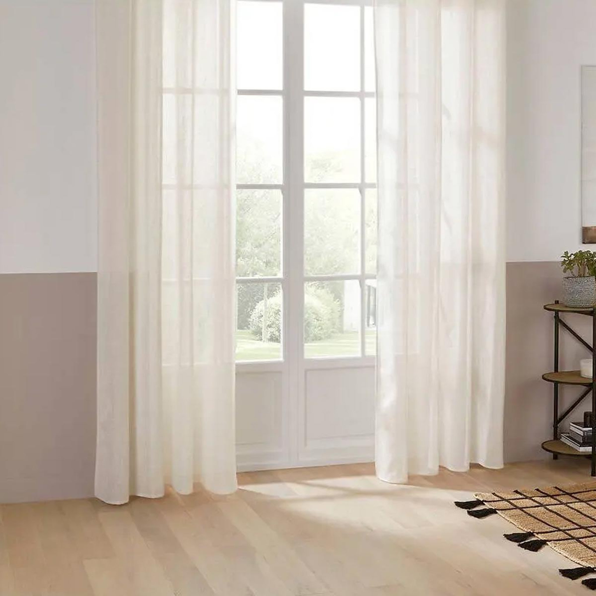 Voir la diapositive 2 : ATMOSPHERA Rideau voilage à œillets  alla  140x240cm beige lin