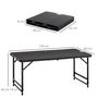Voir la diapositive 3 : OUTSUNNY Table de jardin pliable 4 personnes table de camping pliable hauteur réglable acier époxy plateau HDPE aspect bois gris