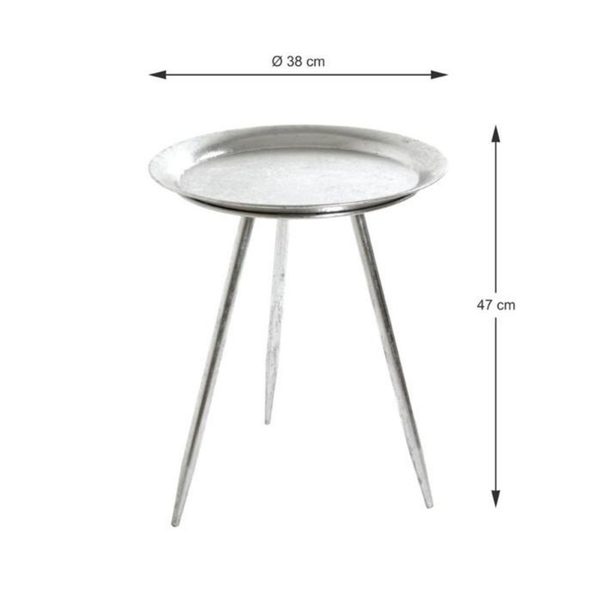 Paris Prix Table d'Appoint Design  Viledo  47cm Argent