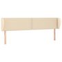 Voir la diapositive 2 : VIDAXL Tete de lit avec oreilles Creme 163x23x78/88 cm Tissu