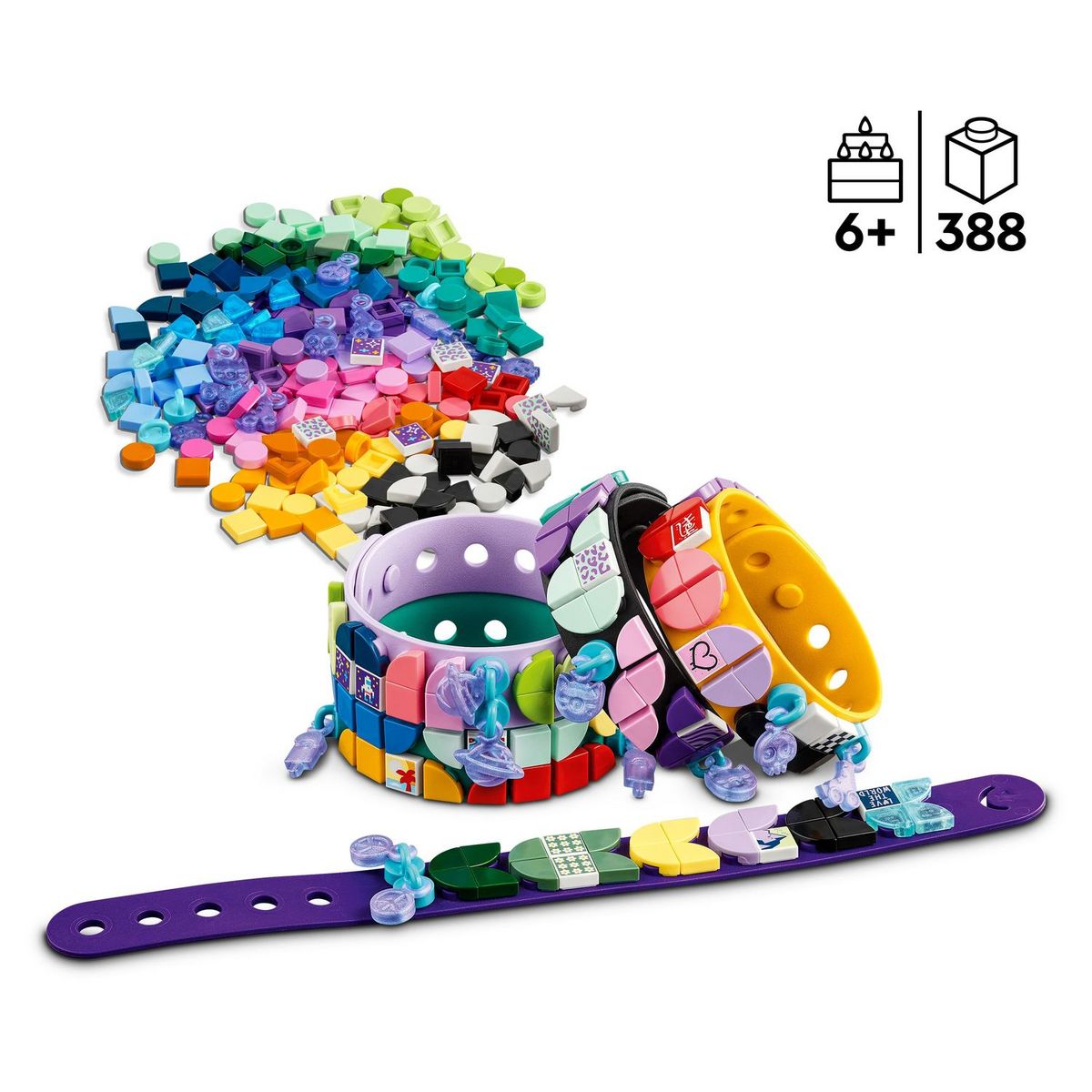LEGO DOTS 41807 La méga boîte création de bracelets, Création Bijoux d'Amitié, Idée Cadeau