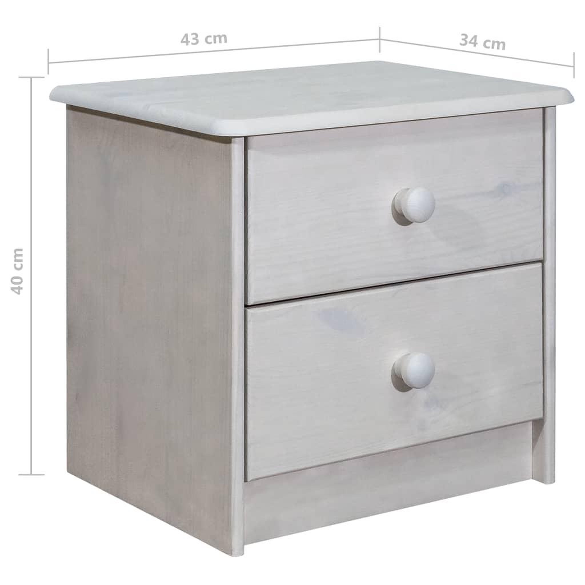 Voir la diapositive 6 : VIDAXL Table de chevet 43x34x40 cm Bois de pin solide