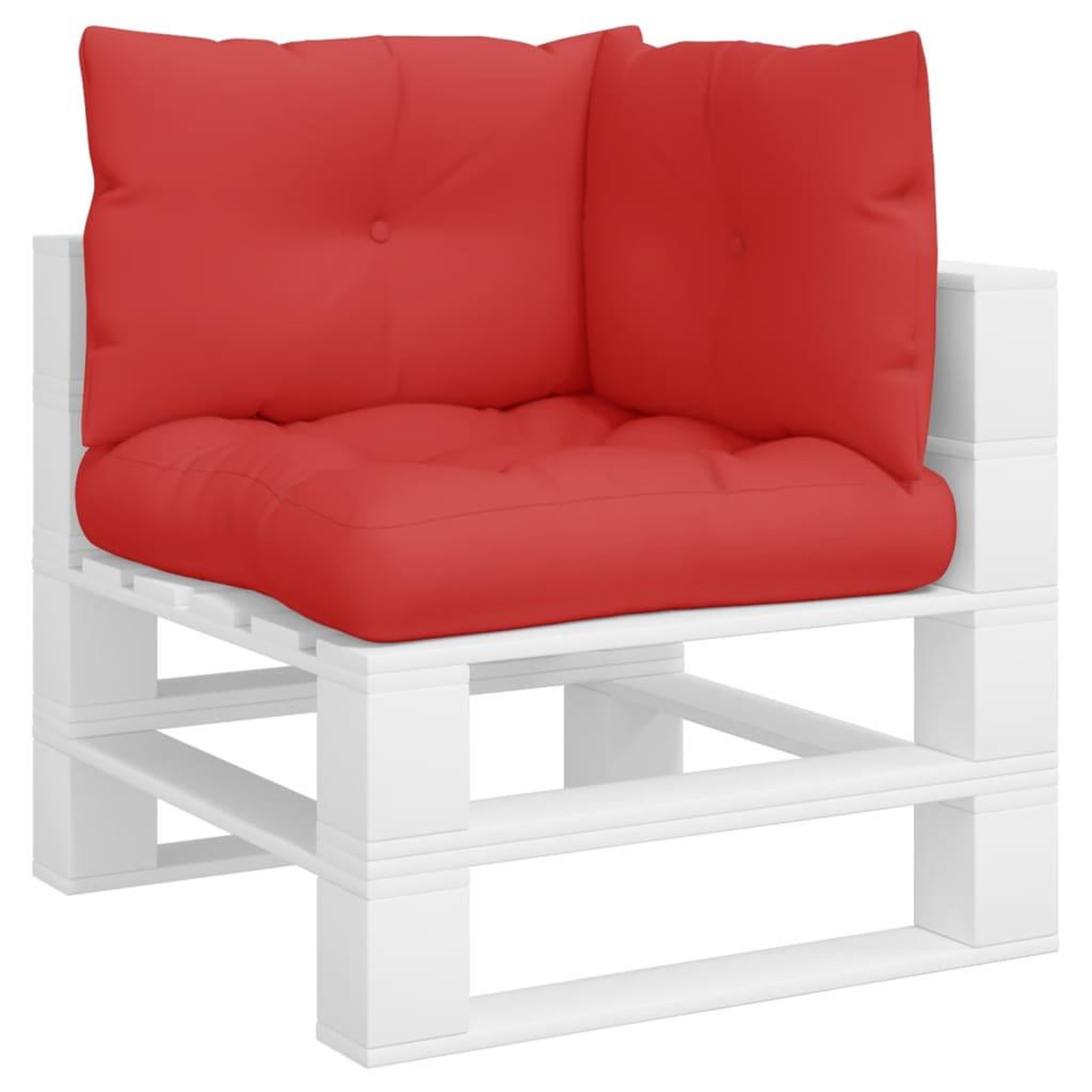 Voir la diapositive 3 : VIDAXL Coussins de palette lot de 3 rouge tissu