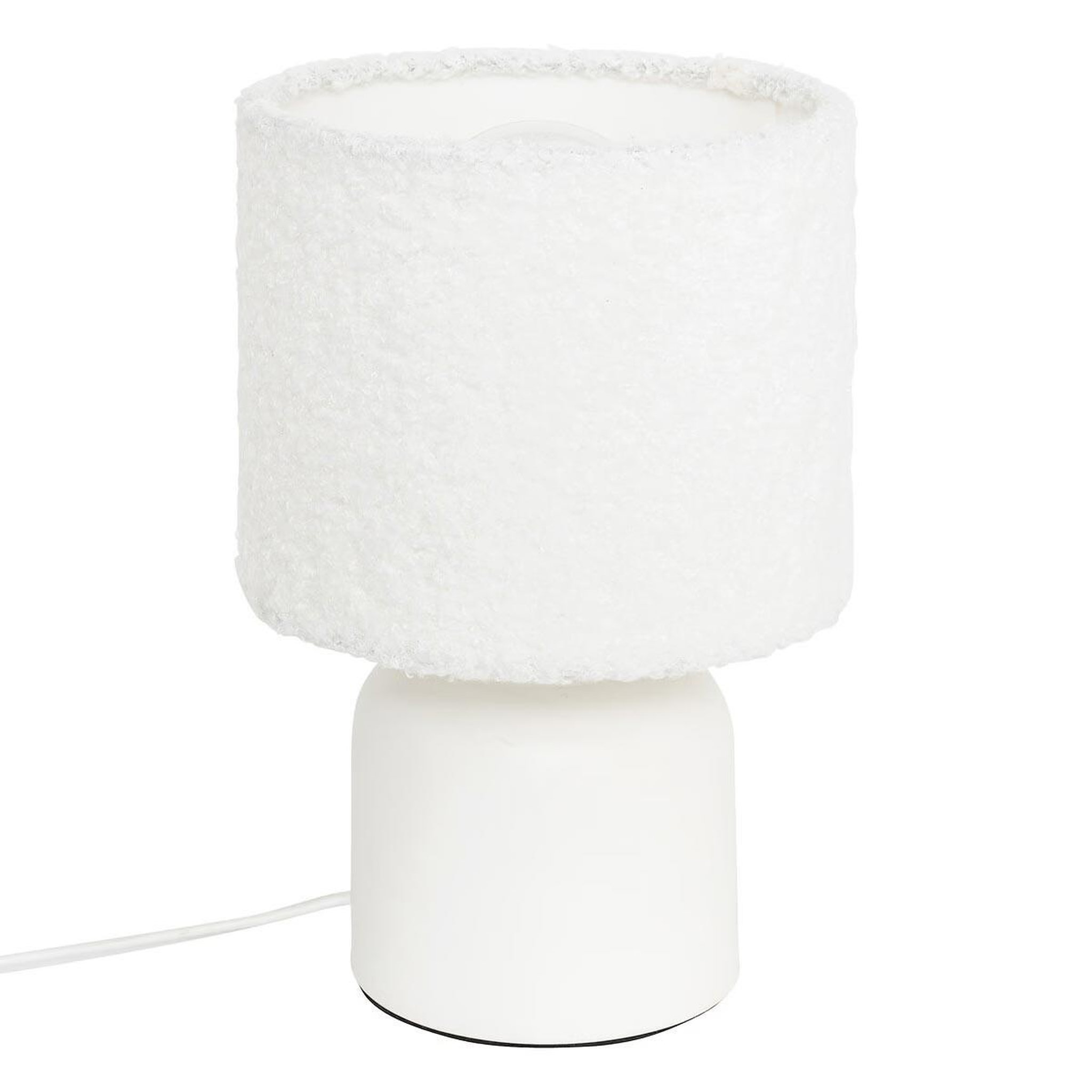 ATMOSPHERA Lampe à poser bouclette  bona  22cm blanc