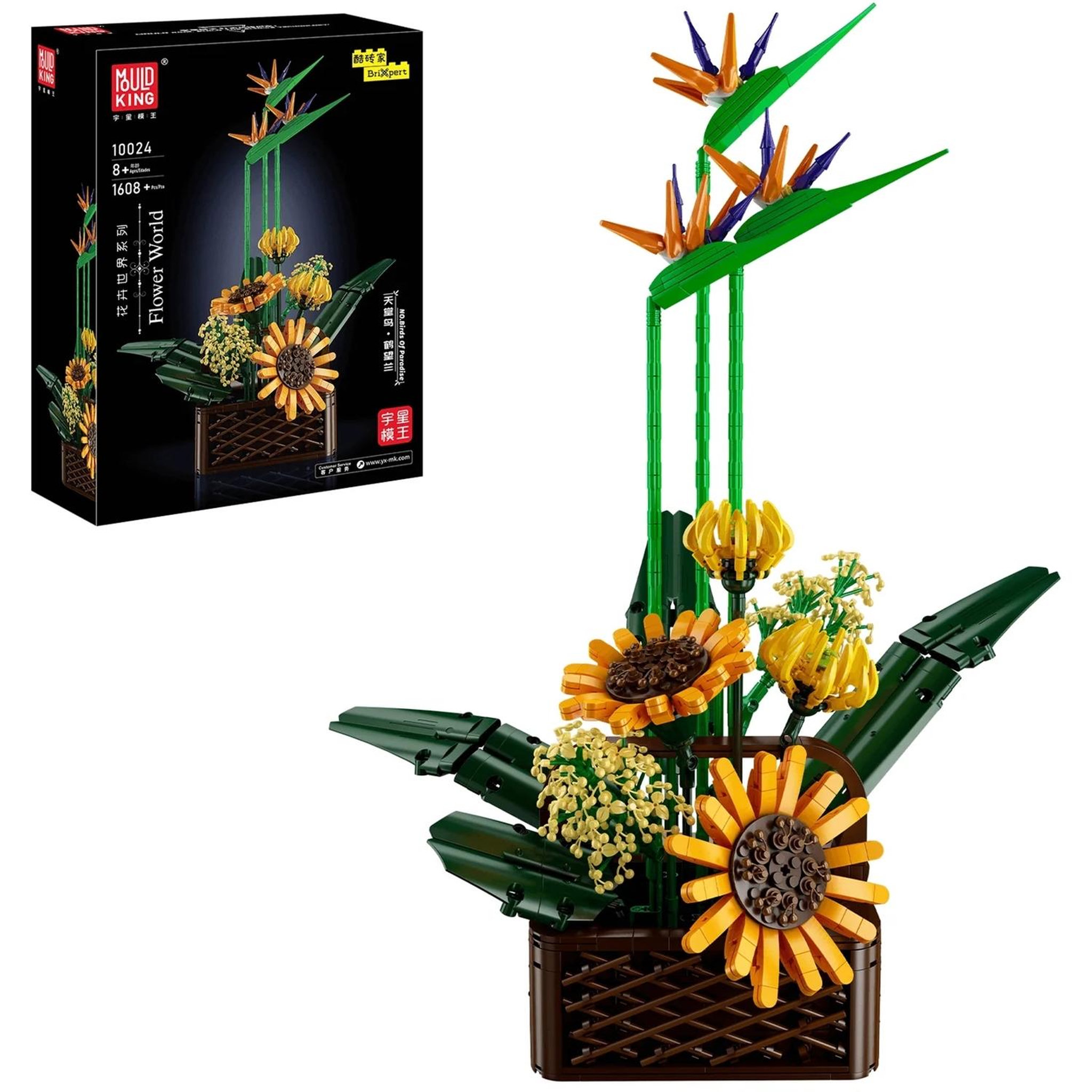 MOULD KING Bouquet de fleurs d'oiseaux de paradis Ensemble de construction