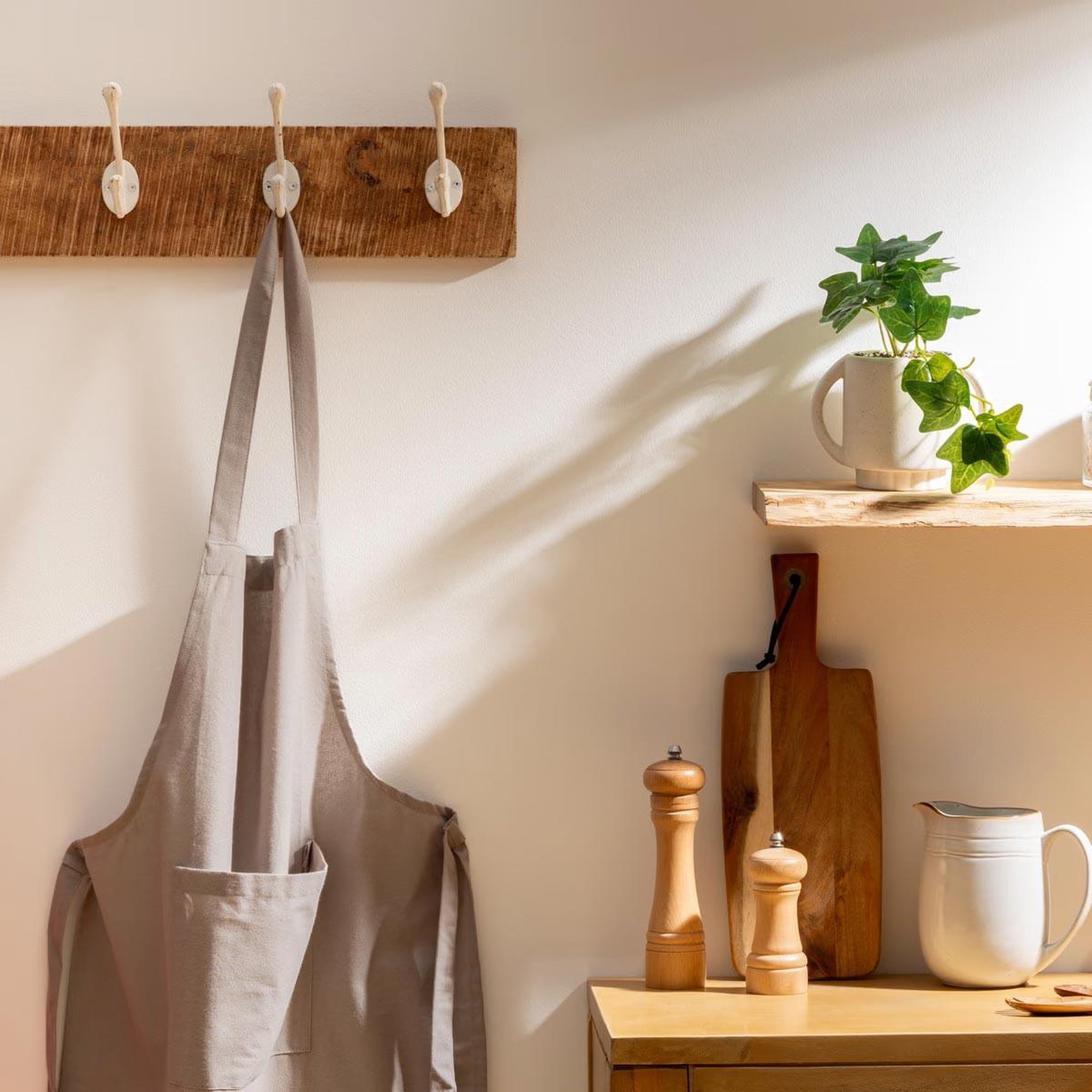 Voir la diapositive 2 : ATMOSPHERA Tablier de cuisine  coton  80cm gris clair