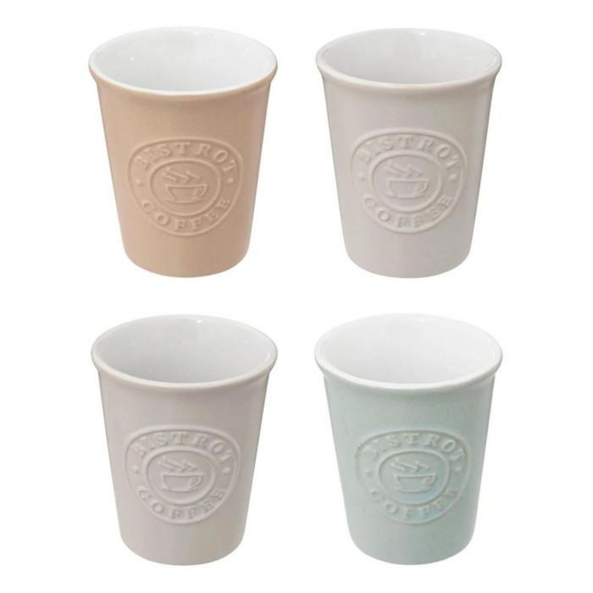 SECRET DE GOURMET Lot de 4 Tasses à Café  Léo  10cl Multicolore