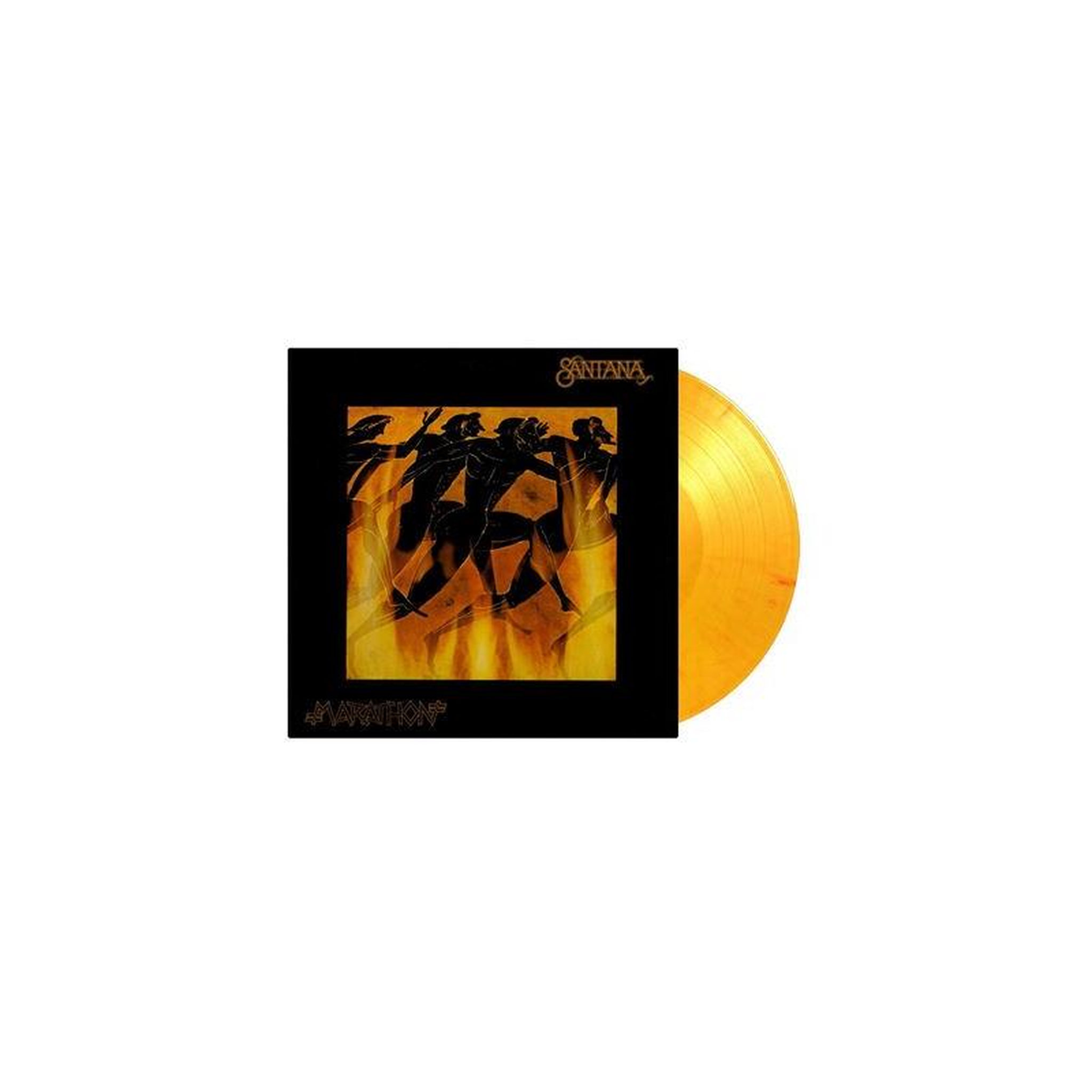 Vinyle lp 33t santana « marathon » 45e anniversaire, édition limitée marbrée jaune rouge orange