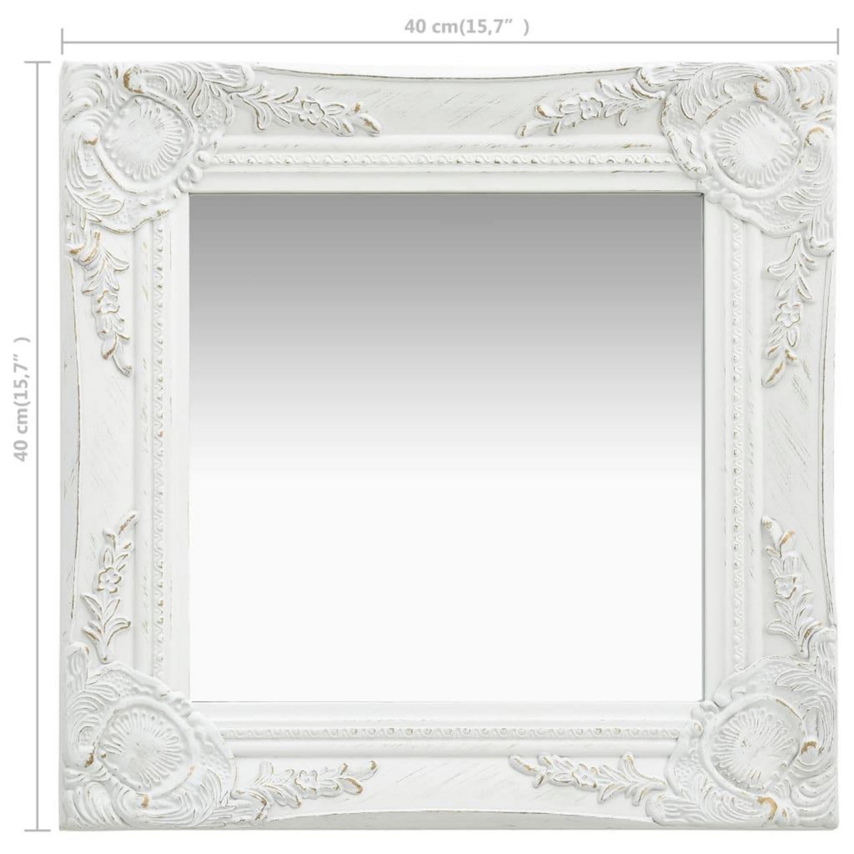 VIDAXL Miroir mural style baroque 40x40 cm Blanc