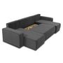 Voir la diapositive 2 : BEST MOBILIER Artemisa - canapé panoramique en u - 7 places - convertible avec coffre - en velours côtelé