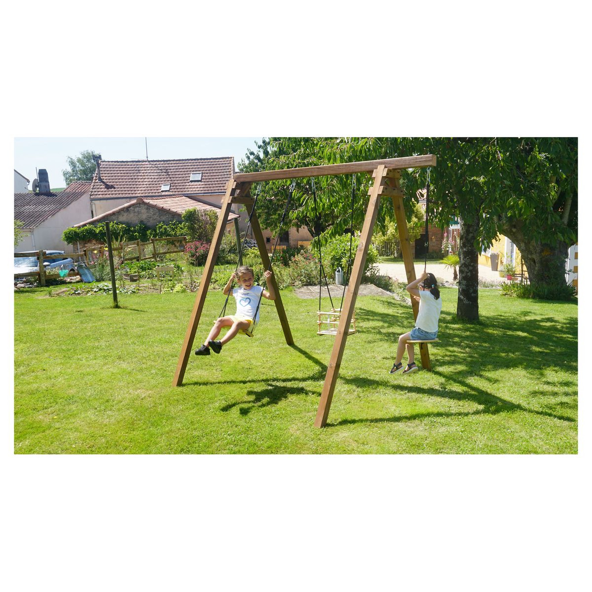 Voir la diapositive 1 : Soulet Portique balançoire - Bois - H2.24m - ULYSSE