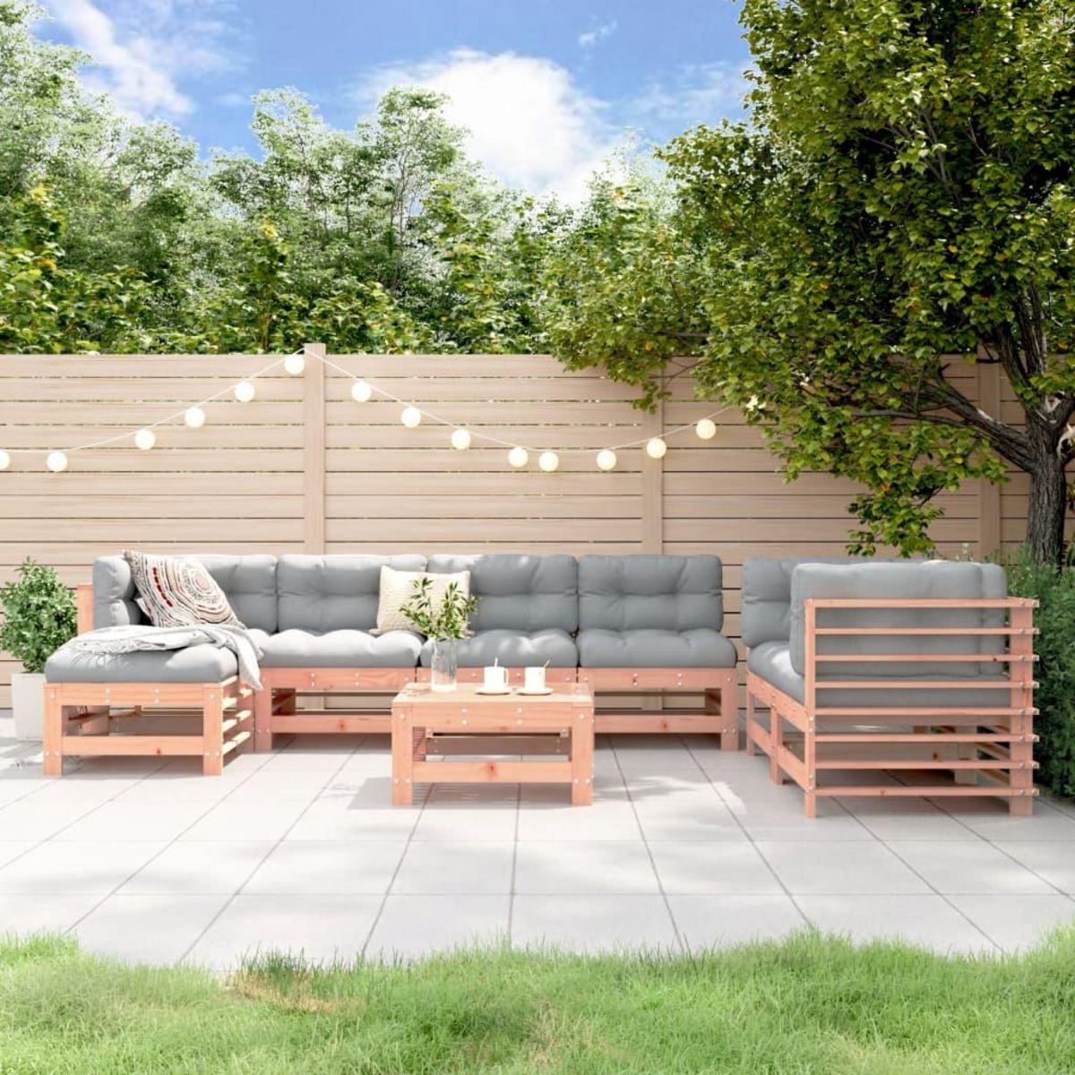 VIDAXL Salon de jardin 8 pcs bois massif douglas