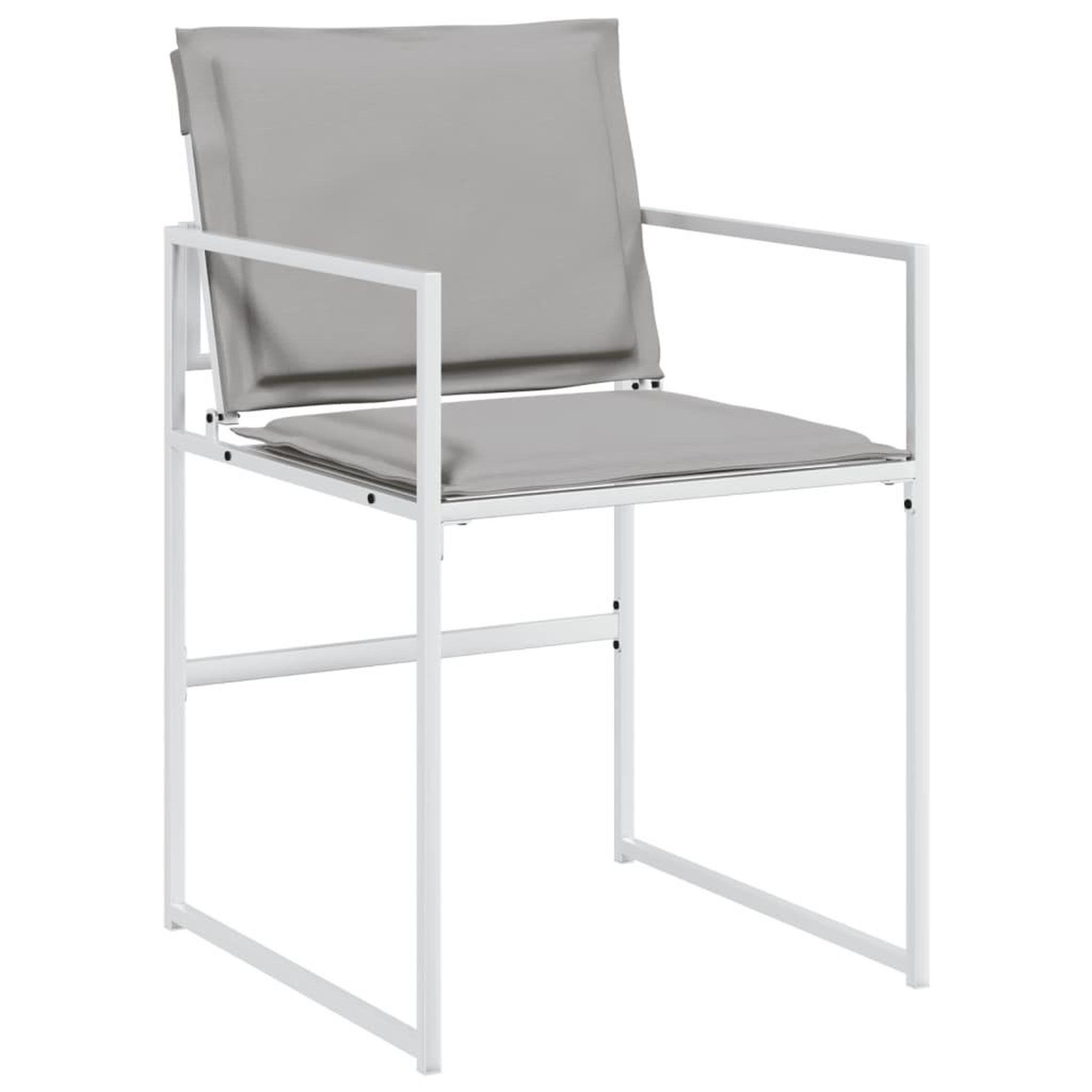 Voir la diapositive 4 : VIDAXL Ensemble a manger de jardin avec coussins 15pcs blanc textilene