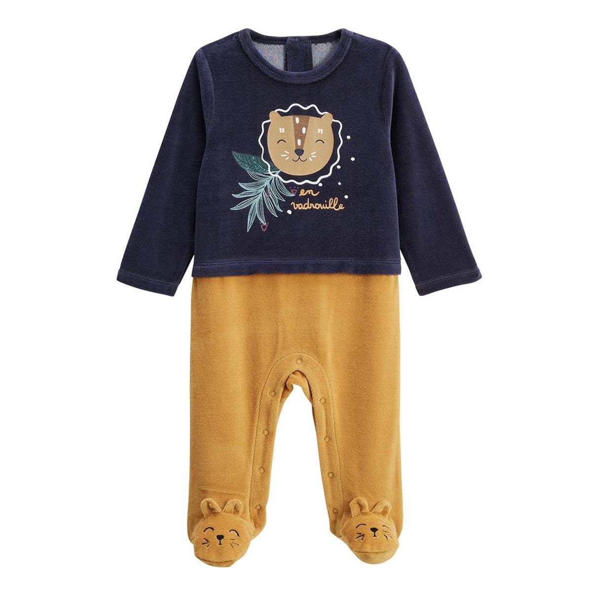 Petit Béguin Pyjama bébé en velours Charly